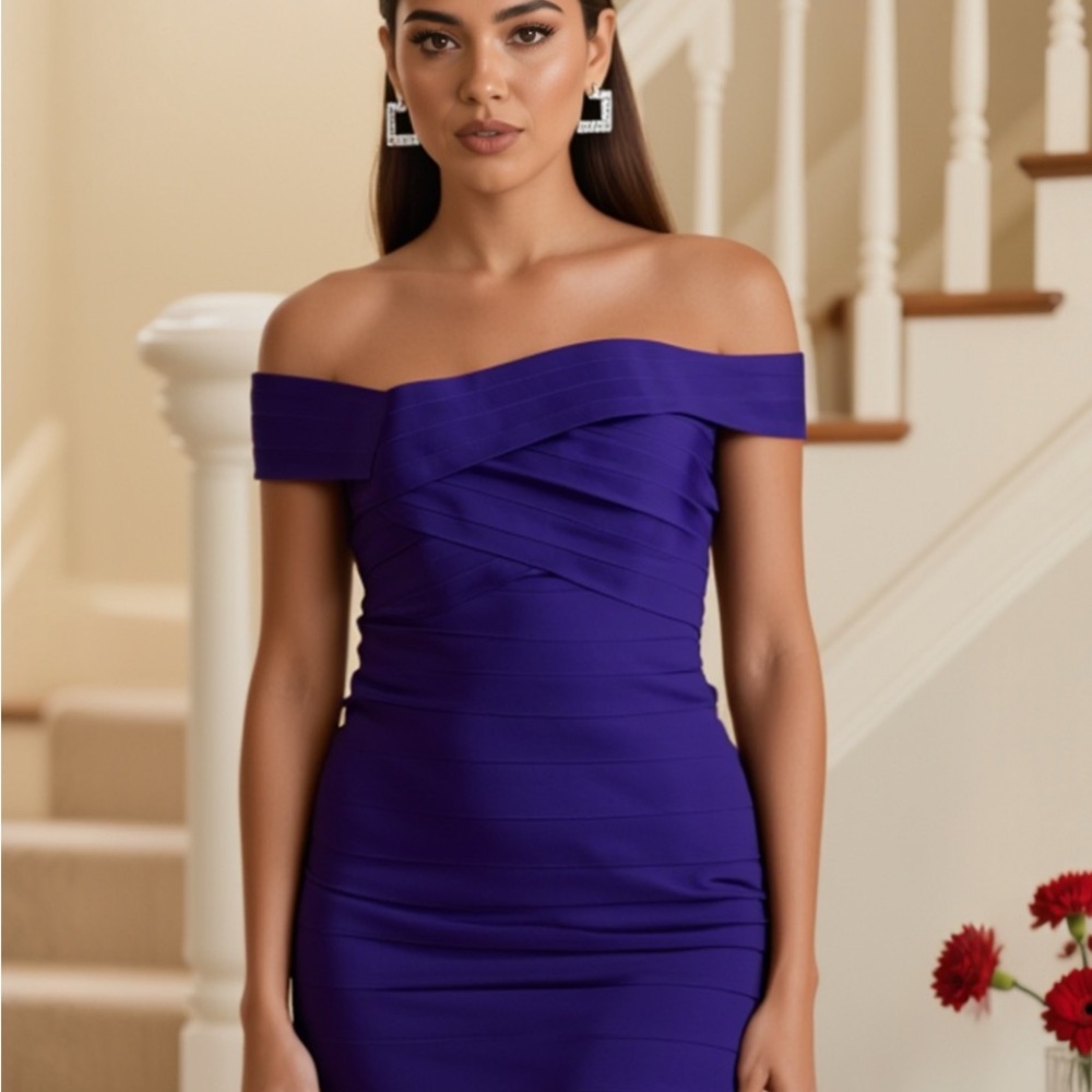 WOW Couture Strapless Purple Dress